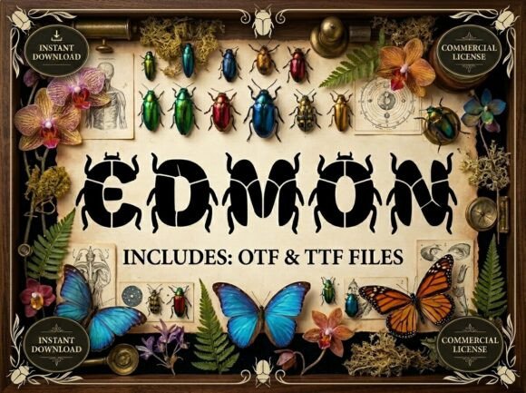 Edmon: A Bold Decorative Display Font for Impactful Design