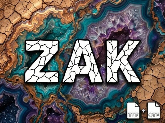 Zak: The Cracked Earth Display Font for Rugged Designs